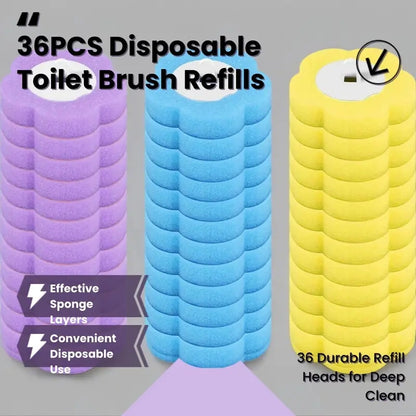 36-Piece Assorted Disposable Toilet Brush Refill Pack