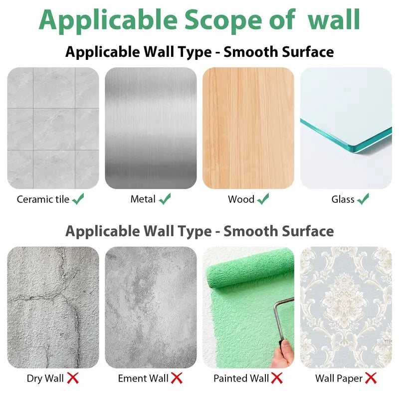 Eight-Piece Self-Adhesive Curtain Rod Bracket Pack