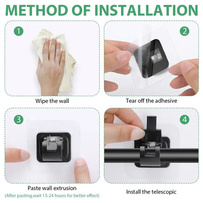 Eight-Piece Self-Adhesive Curtain Rod Bracket Pack