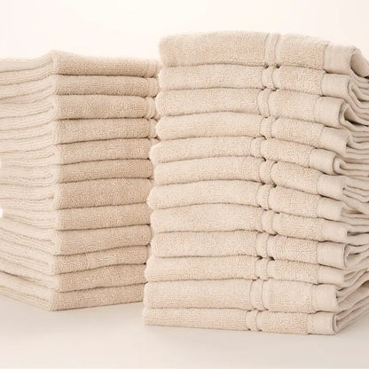 Home Reflections Cotton Washcloths, Oatmeal 24-Piece Set