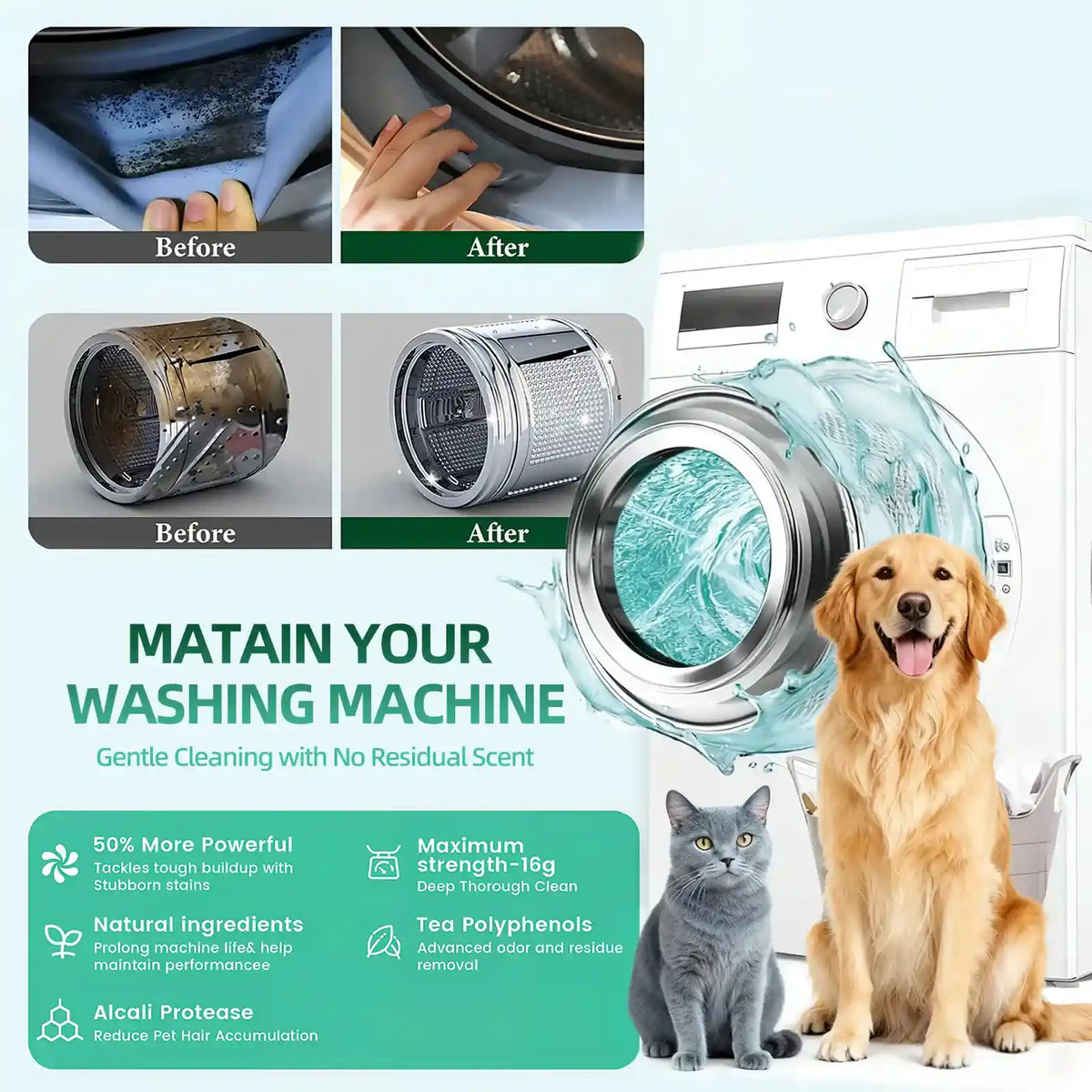 [BUY 1 GET 1 FREE] Removes buildup, odor, and pet hair residue.
