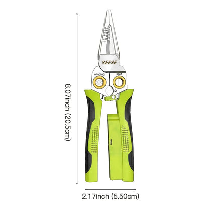 8-in-1 Wire Stripper & Built-In Non-Contact Voltage Tester Pliers