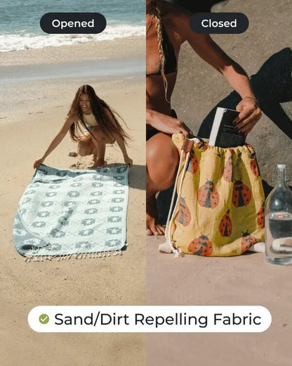 2-in-1 Beach Bag & XL Sand-Free Towel