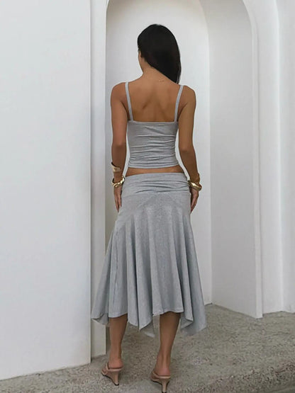Effortless Elegance Ruffle Skirt & Camisole