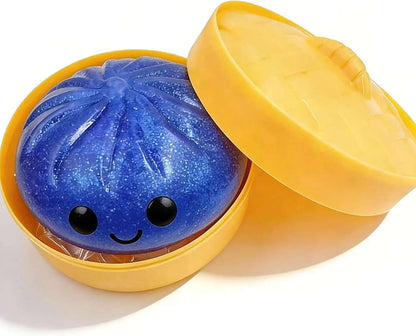 Super Squishy Dumpling Toy with Mystery Glitter & Steamer Case