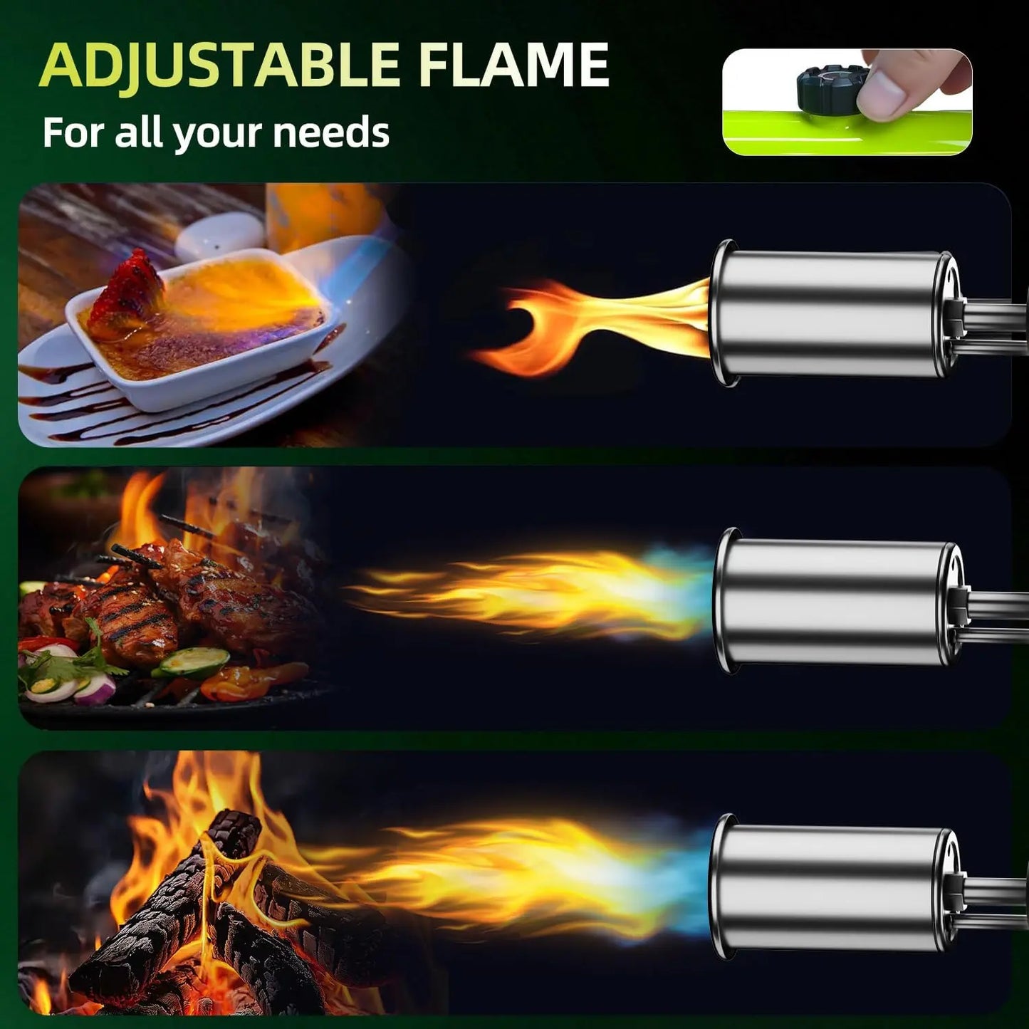 Powerful Propane Torch with One-Touch Max Fire Button