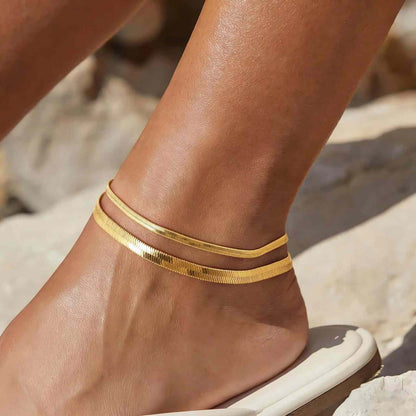 Waterproof Golden Adjustable Chain Anklet