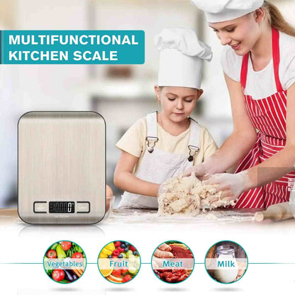 High-Precision Digital Kitchen Scale — Stainless Steel Food & Weight Grams Scale