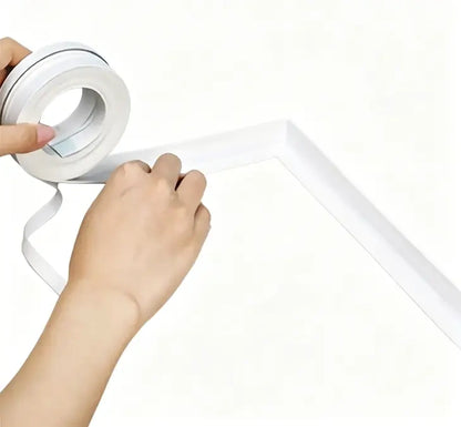 Self-Adhesive White Caulk Tape - 1/3 Roll PE Invisible Sealant Strip