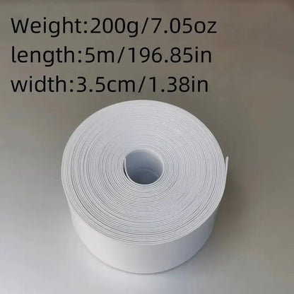 Self-Adhesive White Caulk Tape - 1/3 Roll PE Invisible Sealant Strip