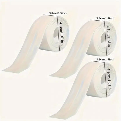 Self-Adhesive White Caulk Tape - 1/3 Roll PE Invisible Sealant Strip