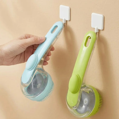 2-in-1 Pet Bath & Deshedding Grooming Brush with Soap Dispenser