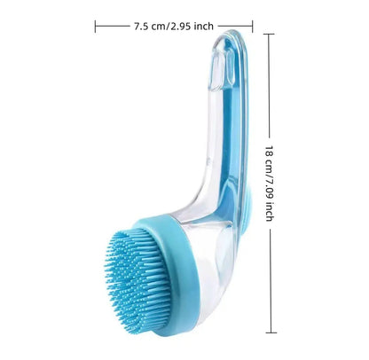 2-in-1 Pet Bath & Deshedding Grooming Brush with Soap Dispenser