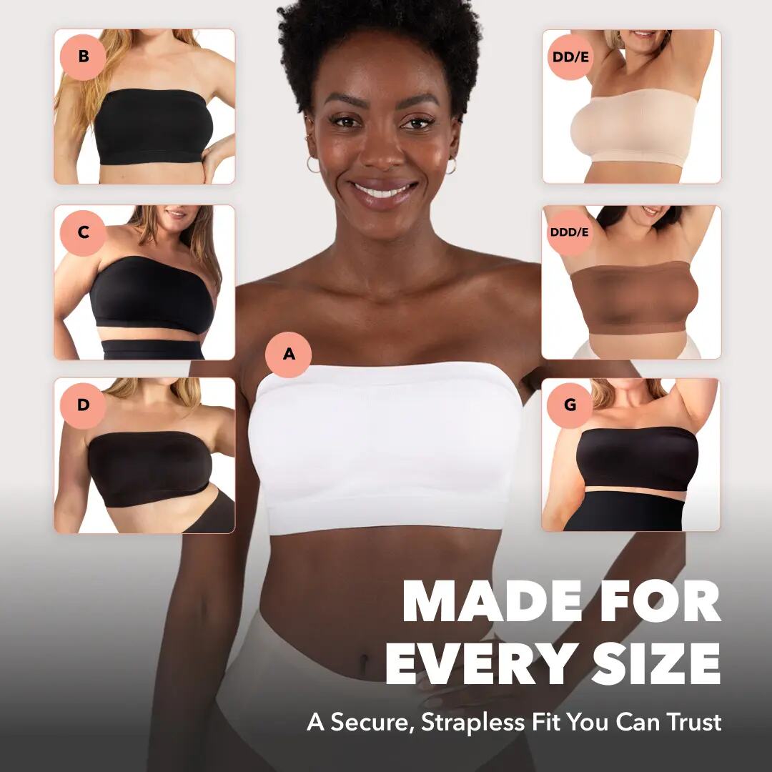 All-Day Lift & No-Slip Support: Seamless Convertible Bandeau Bra