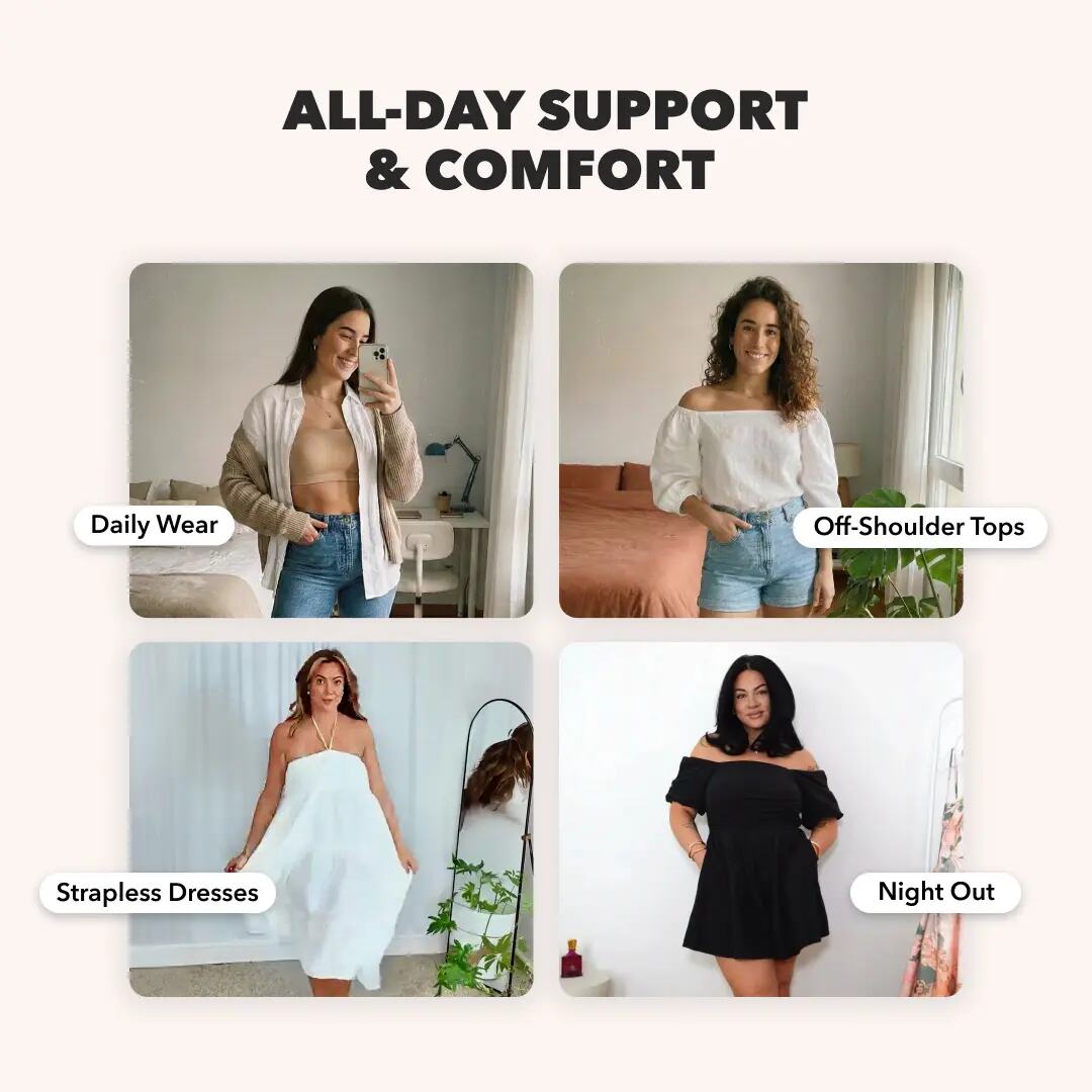 All-Day Lift & No-Slip Support: Seamless Convertible Bandeau Bra