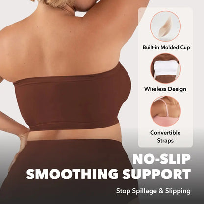 All-Day Lift & No-Slip Support: Seamless Convertible Bandeau Bra