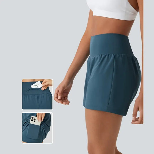 Move Free & Stay Covered: Super High-Waisted 5" 2-in-1 Active Shorts