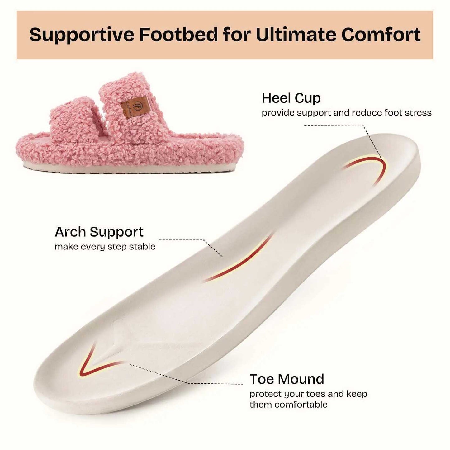 Ultimate Open-Toe Memory Foam Fuzzy Slide Slippers