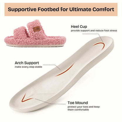 Ultimate Open-Toe Memory Foam Fuzzy Slide Slippers