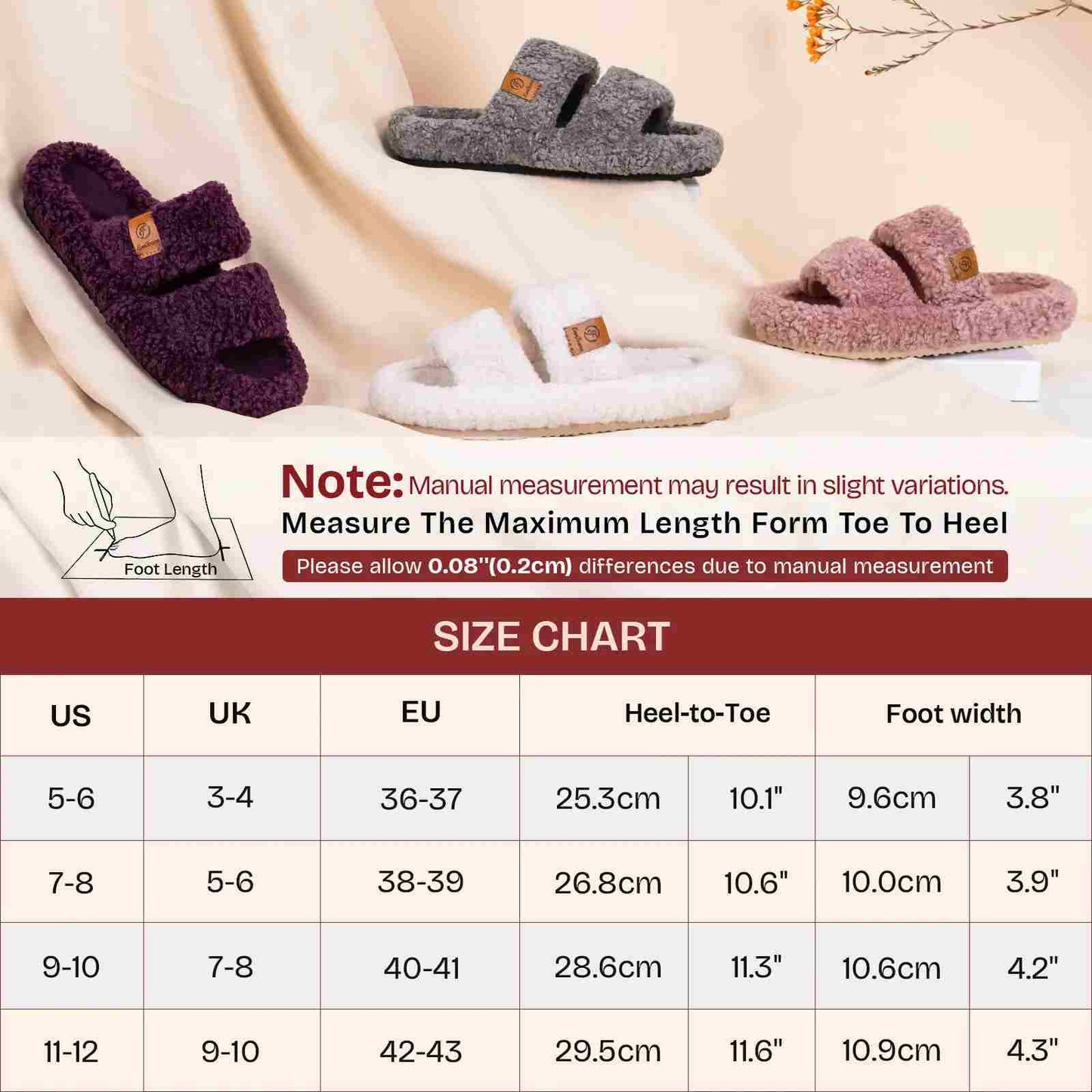 Ultimate Open-Toe Memory Foam Fuzzy Slide Slippers