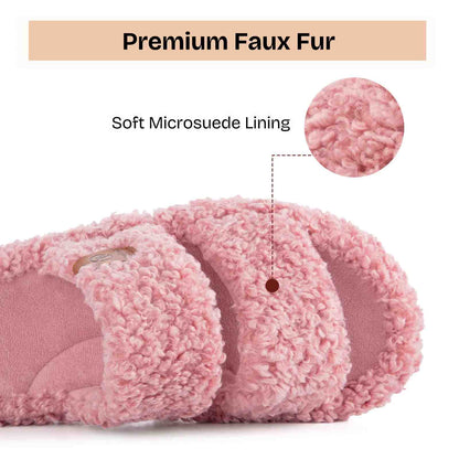 Ultimate Open-Toe Memory Foam Fuzzy Slide Slippers