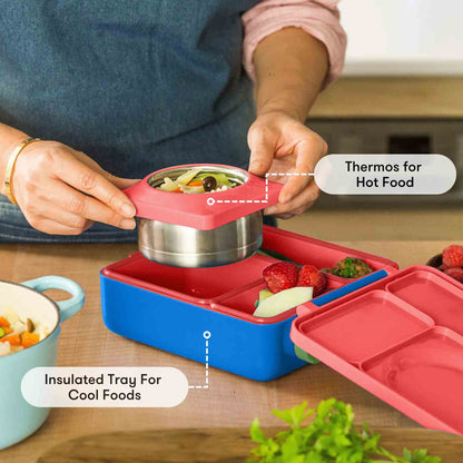 Insulated Bento Lunch Box with Integrated Thermal Flask