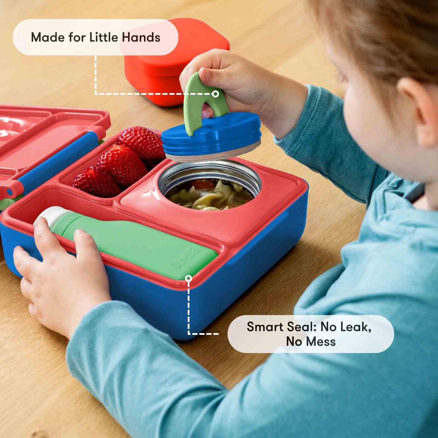 Insulated Bento Lunch Box with Integrated Thermal Flask