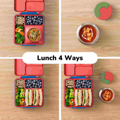 Insulated Bento Lunch Box with Integrated Thermal Flask