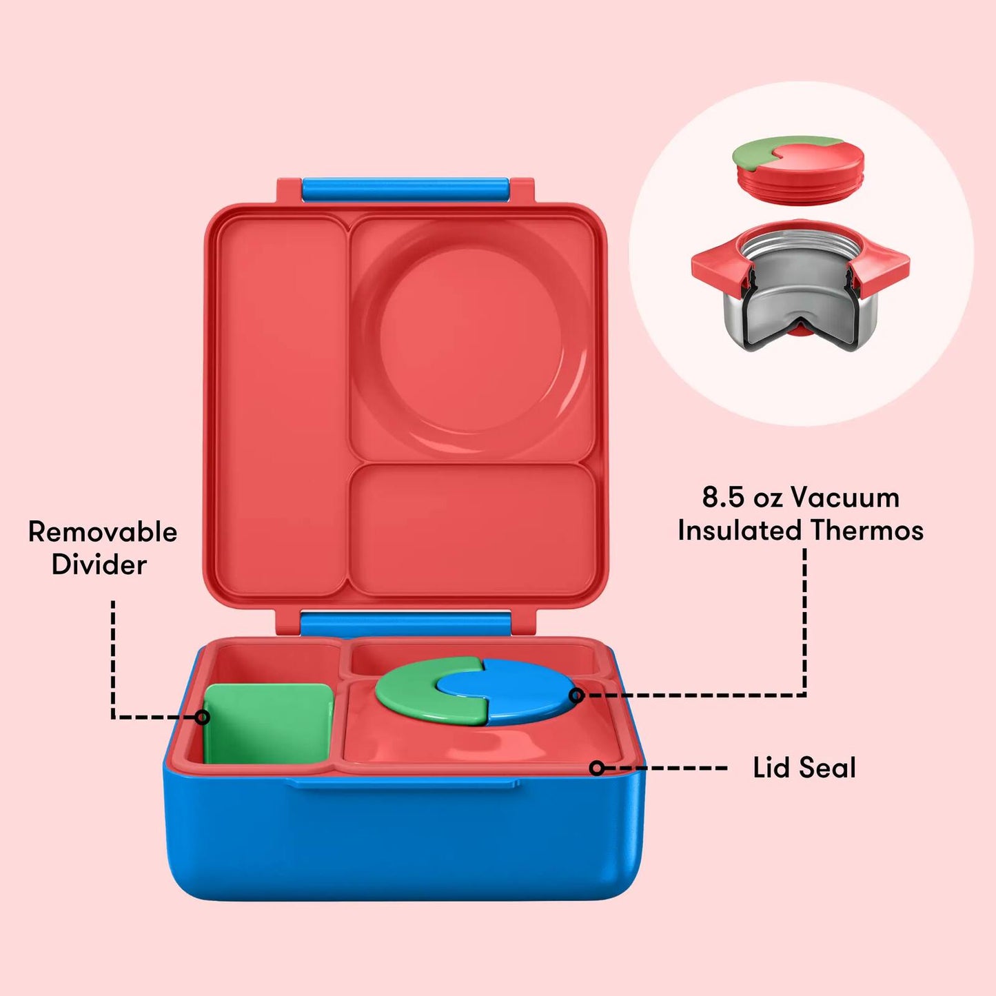 Insulated Bento Lunch Box with Integrated Thermal Flask