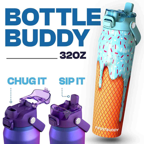 Dual-Function Stainless Steel Water Bottle — Sip & Chug Dual Lid