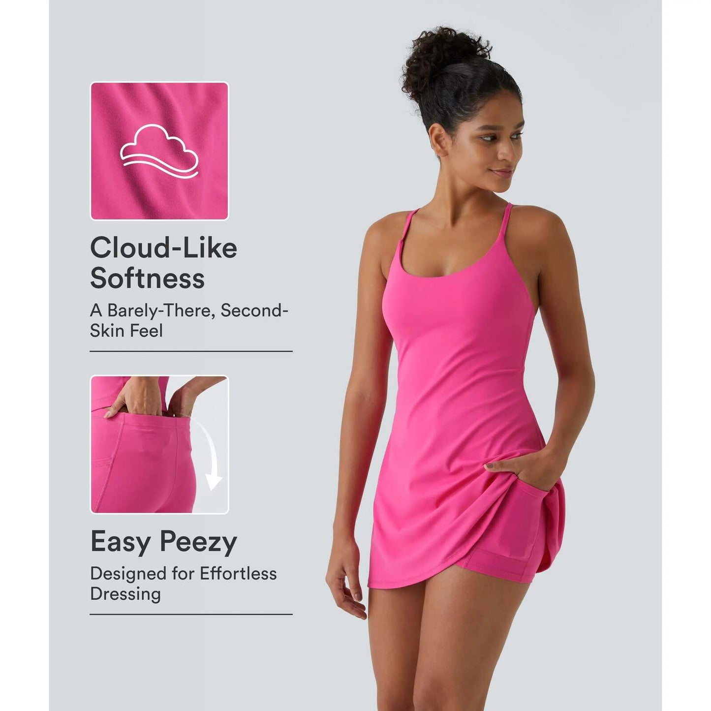Ultra-Soft Backless Easy-Access Dance & Active Dress
