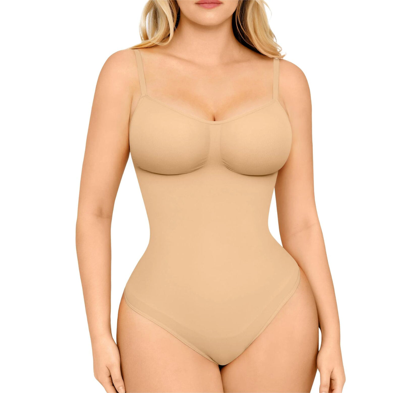 Full-Coverage Bust Seamless Thong Bodysuit