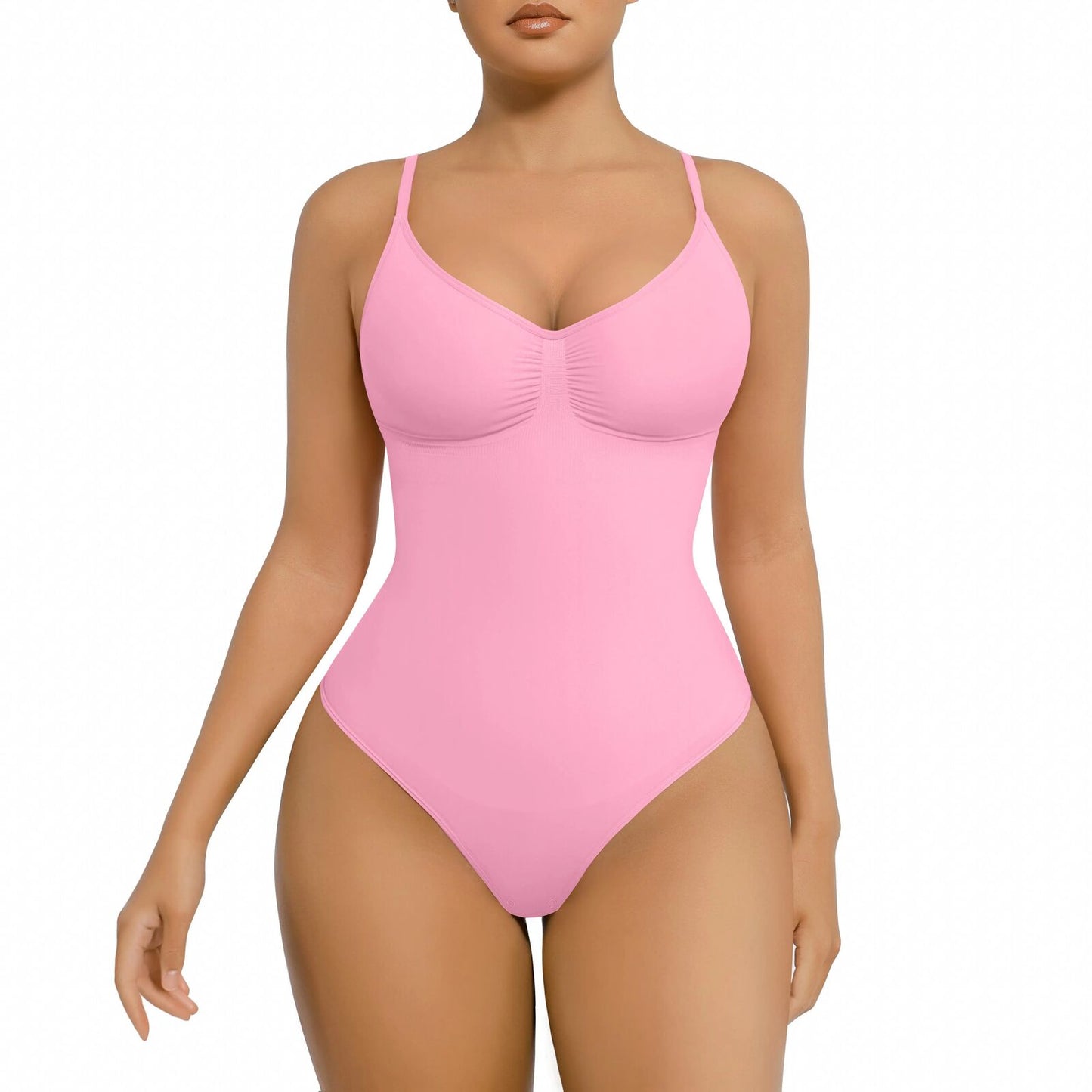 Full-Coverage Bust Seamless Thong Bodysuit