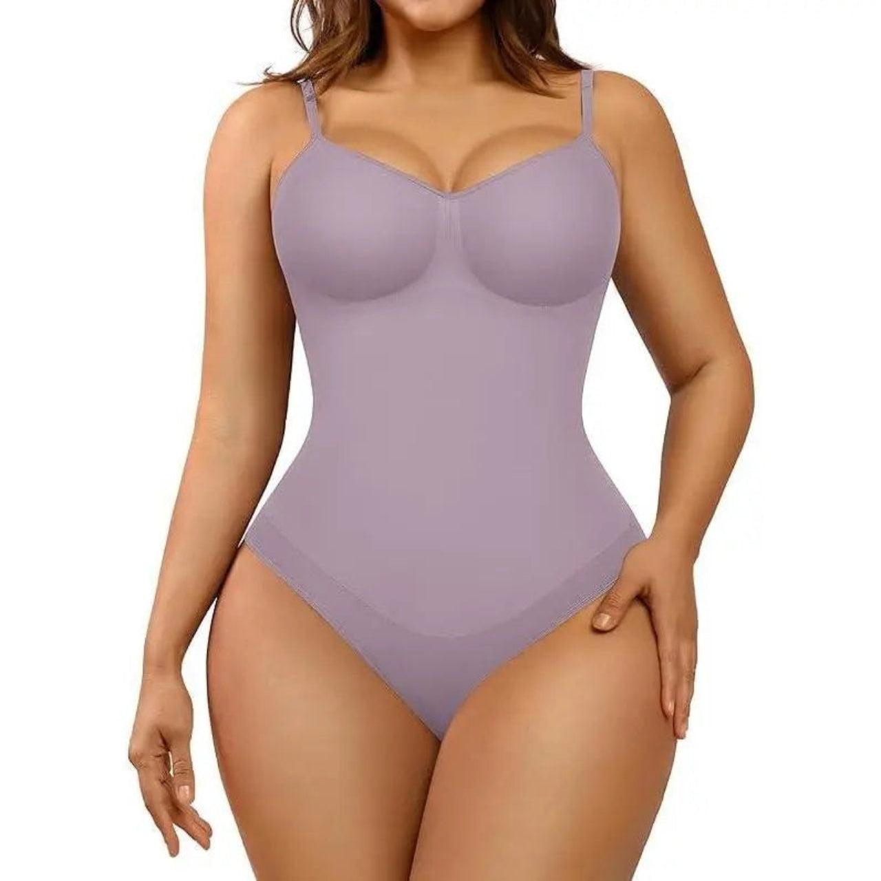 Full-Coverage Bust Seamless Thong Bodysuit