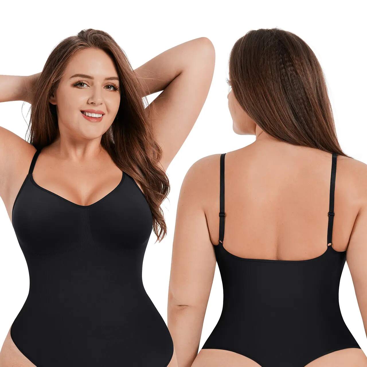 Full-Coverage Bust Seamless Thong Bodysuit