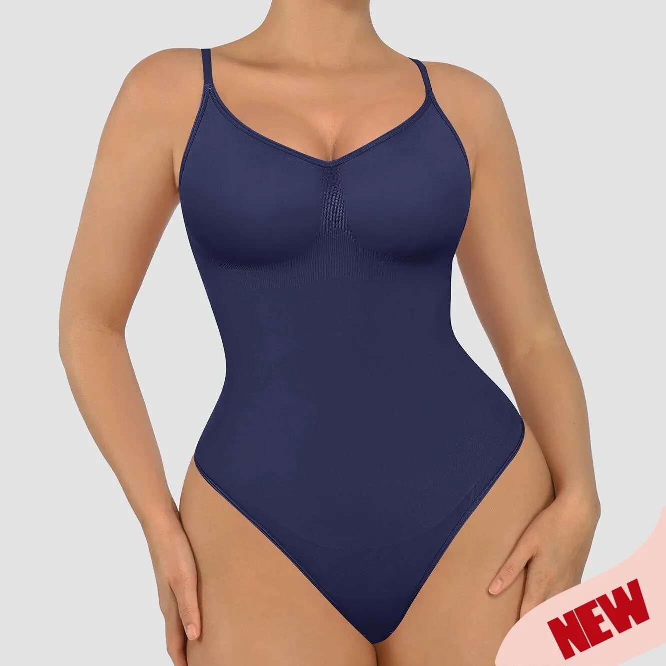 Full-Coverage Bust Seamless Thong Bodysuit