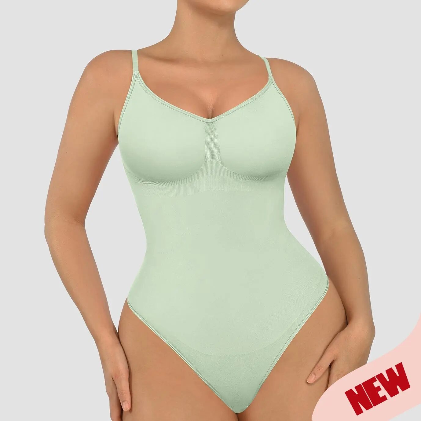 Full-Coverage Bust Seamless Thong Bodysuit
