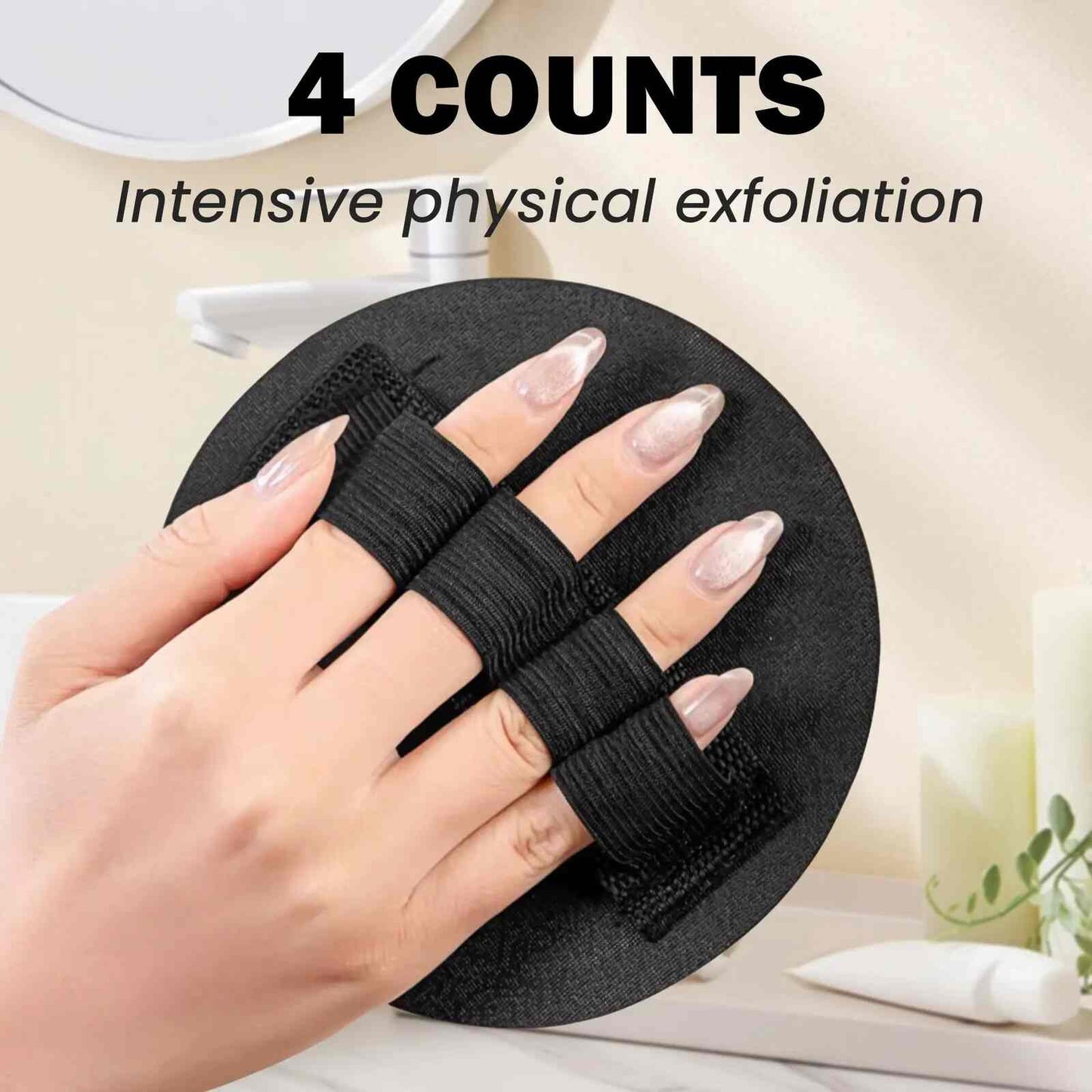 4-Pack Soft Rubber Shower Scrubber: Gentle Exfoliation for All Skin Types