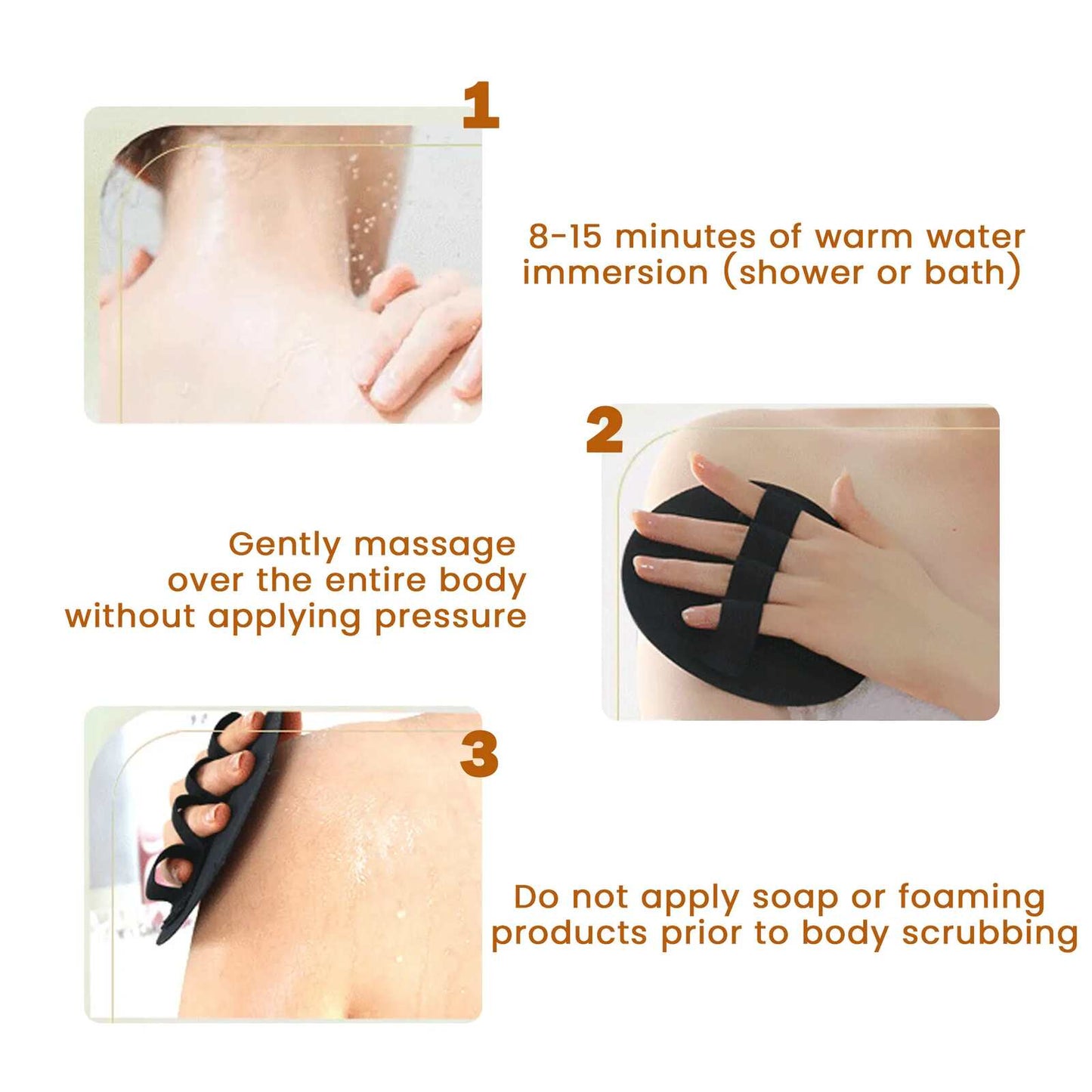 4-Pack Soft Rubber Shower Scrubber: Gentle Exfoliation for All Skin Types