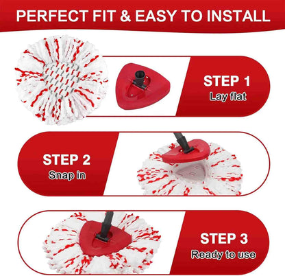 2-in-1 Microfiber Mop Refills (4-Pack) – Built-in Scrub Pads for 1-Tank System