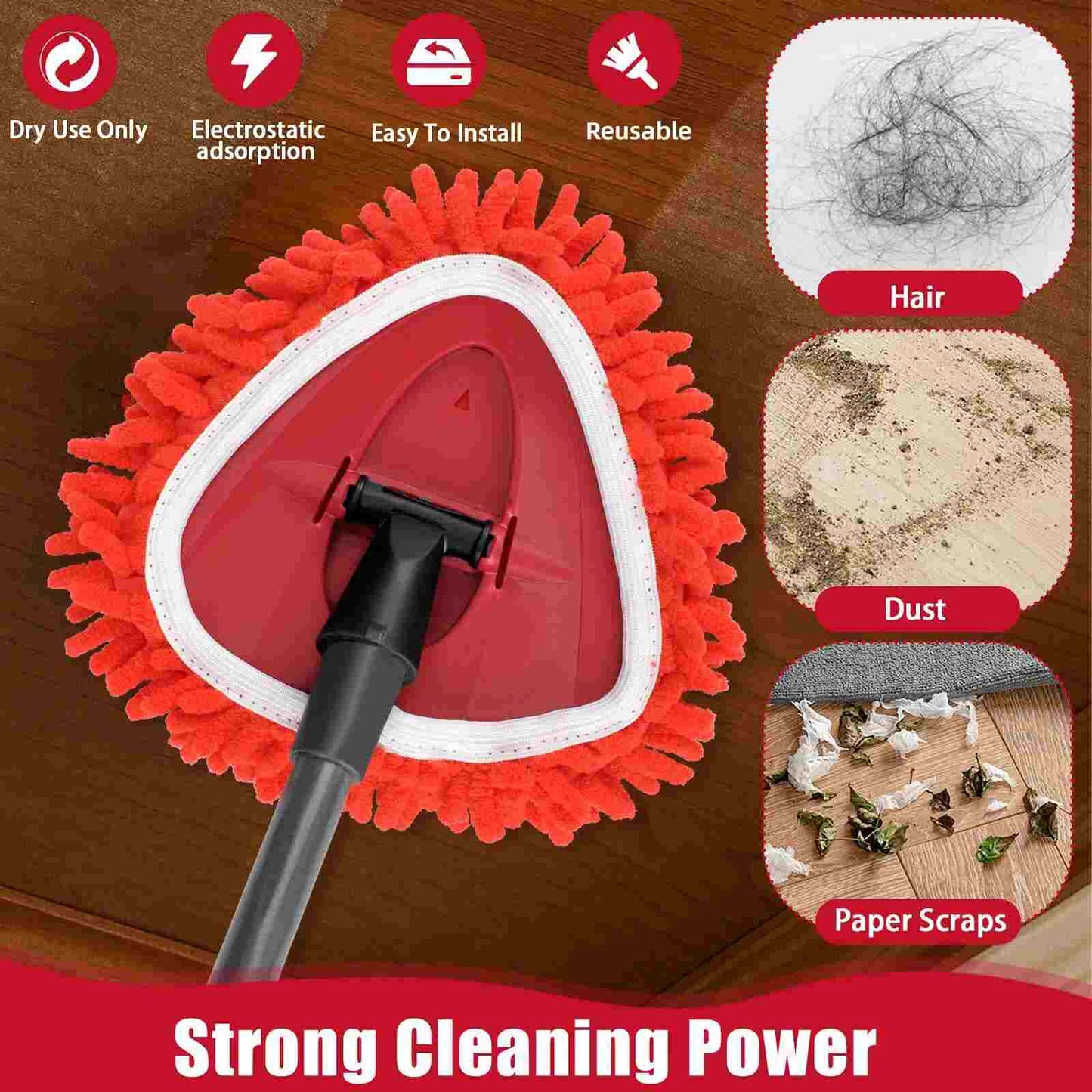 [BUY 1 GET 1 FREE] 6 Pack Mop-to-Duster Refill – High-Reach Chenille Cleaning Head