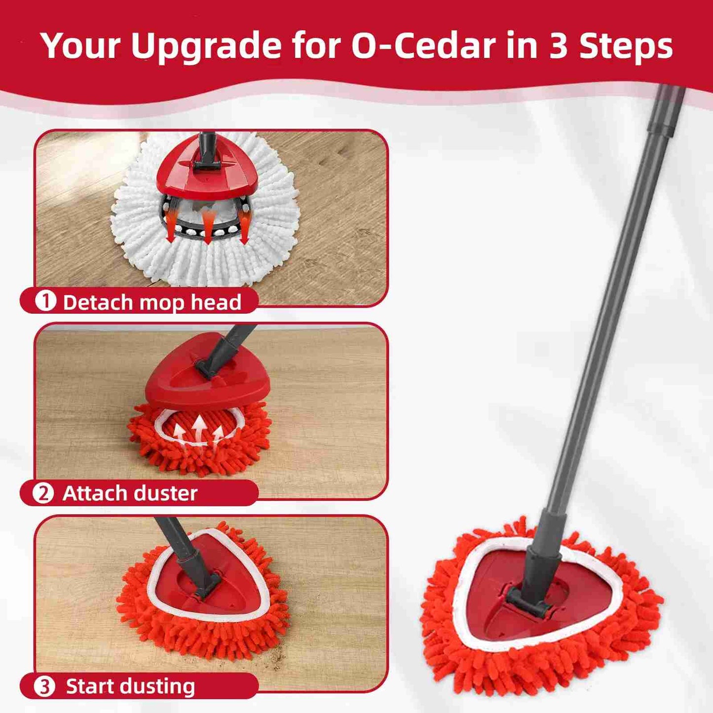 [BUY 1 GET 1 FREE] 6 Pack Mop-to-Duster Refill – High-Reach Chenille Cleaning Head
