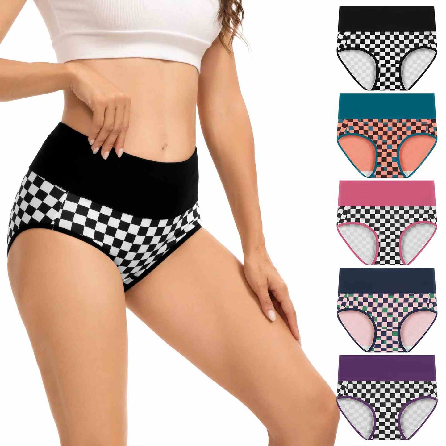 High-Waisted Cotton Panties 5-Pack: Instant Tummy Smoothing & All-Day Comfort