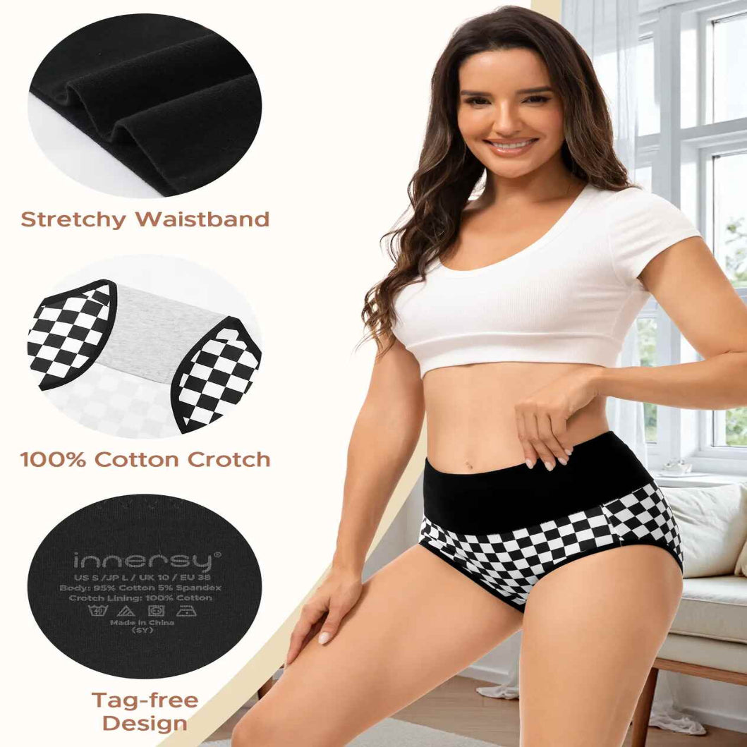 High-Waisted Cotton Panties 5-Pack: Instant Tummy Smoothing & All-Day Comfort