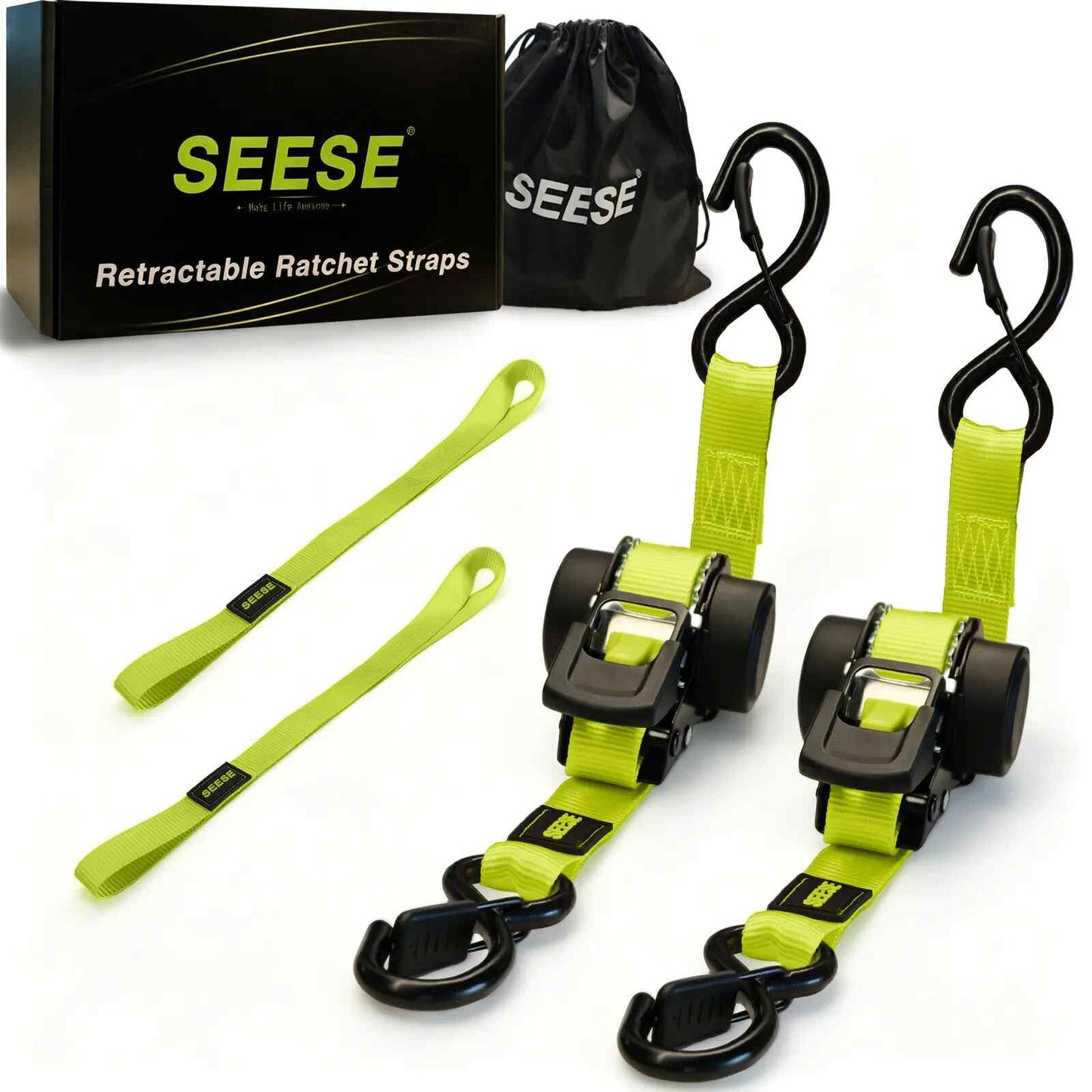 Instant Auto-Retractable Ratchet Straps – Fast, Tangle-Free Cargo Securing