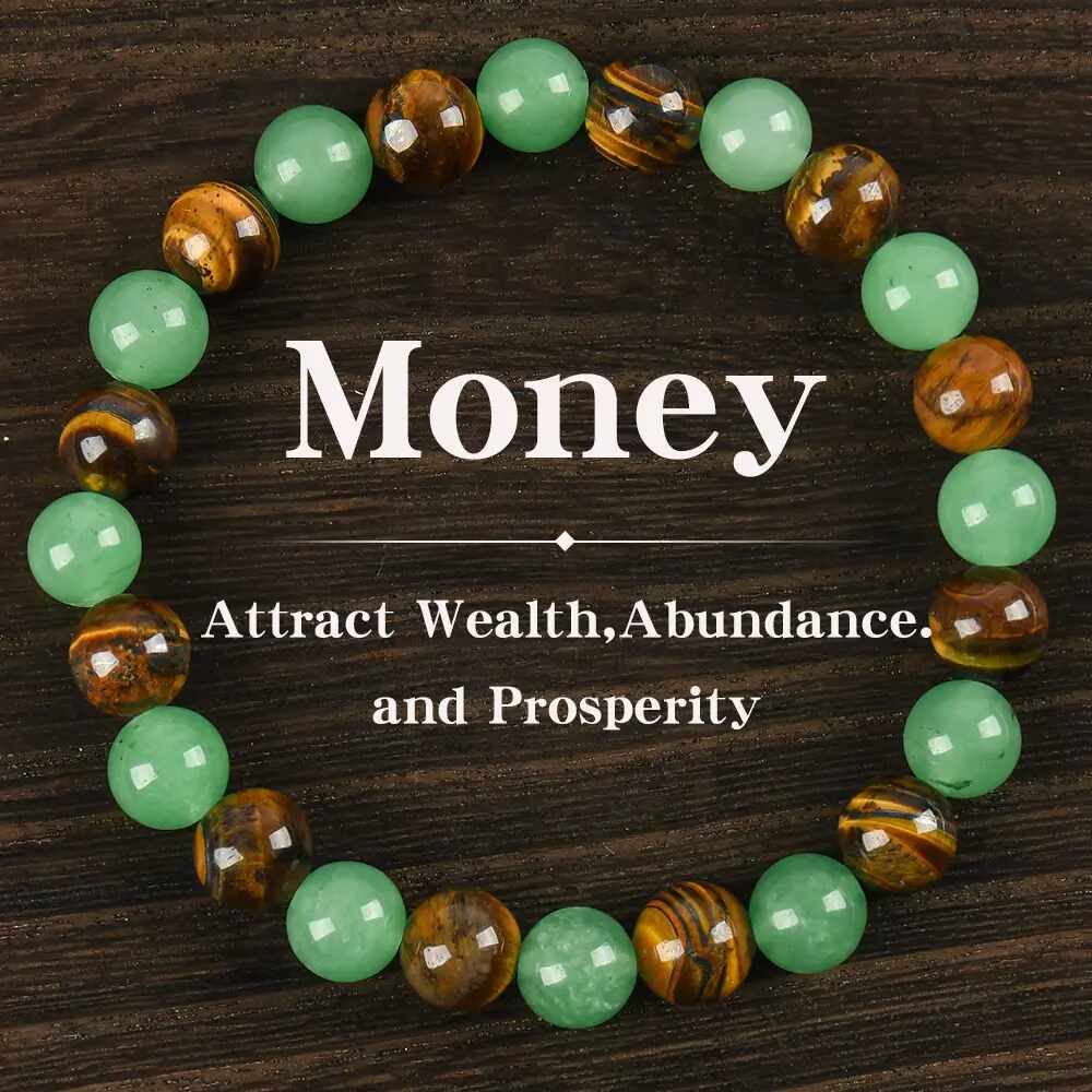 Natural Green Aventurine & Tiger Eye Wealth & Protection Bracelet