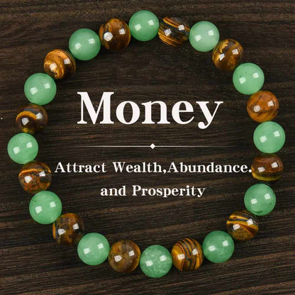 Natural Green Aventurine & Tiger Eye Wealth & Protection Bracelet