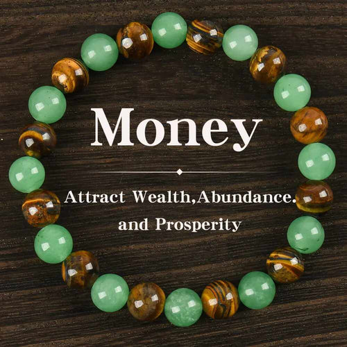 Natural Green Aventurine & Tiger Eye Wealth & Protection Bracelet