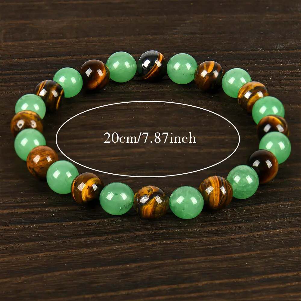 Natural Green Aventurine & Tiger Eye Wealth & Protection Bracelet