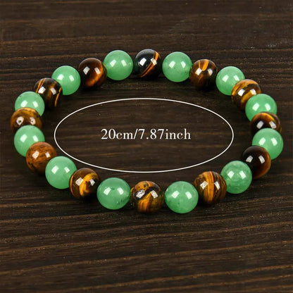 Natural Green Aventurine & Tiger Eye Wealth & Protection Bracelet